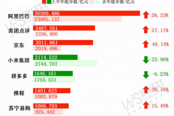 《2019上半年中國(guó)電商上市公司市值排行榜》發(fā)布